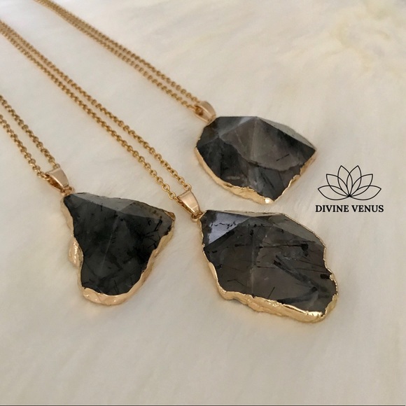 Tourmalinated Quartz Pendant Necklace - Picture 3 of 9